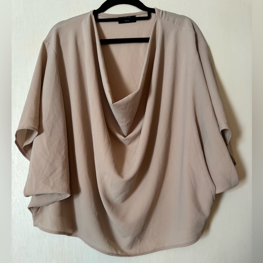 Vici drape beige blouse